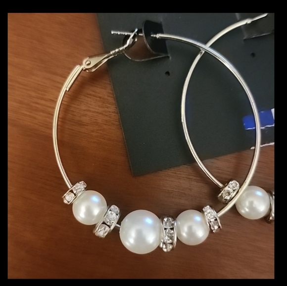 Pure Expressions Jewelry - Pure Expressions BOHO Hoop Earrings Pearl Bead Accent